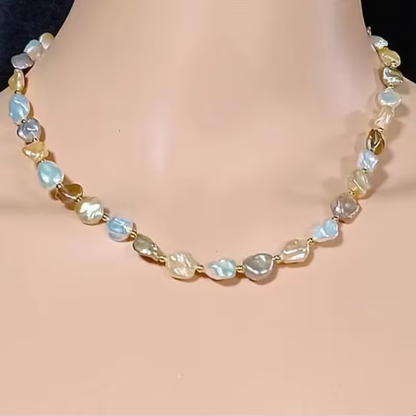 Natural Freshwater Baroque Mixed Color necklace  and  bracelet  set