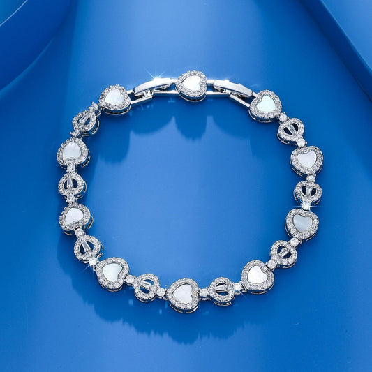 1 luxurious and elegant bracelet with sparkling cubic zirconia heart design