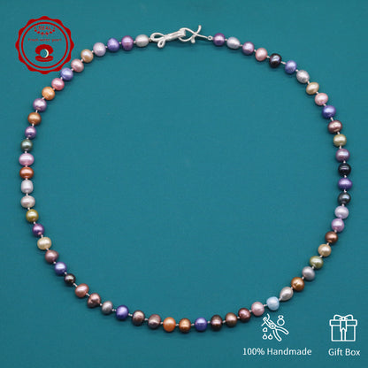 18.9inch Freshwater Pearl Necklace, Elegant Handcrafted Multicolor Unique Mixed Colors, Perfect for Daily Wear & Gifts with Gift Box[NK-XL2501Colour-02]