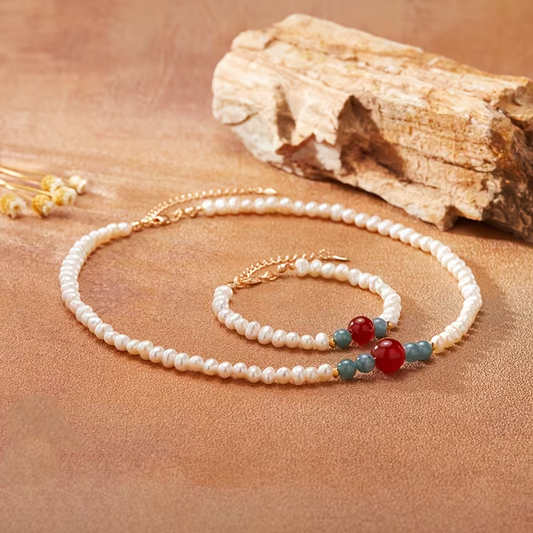 Freshwater Pearls Necklace bracelet set  ,Perfect Gift for Friends' Birthdays