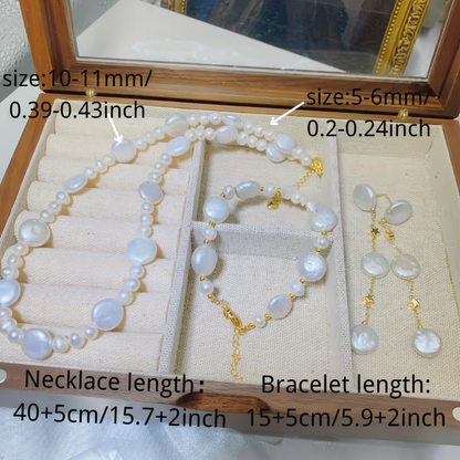 Baroque Freshwater Pearls Earrings  nenckace  and  bracelet  set