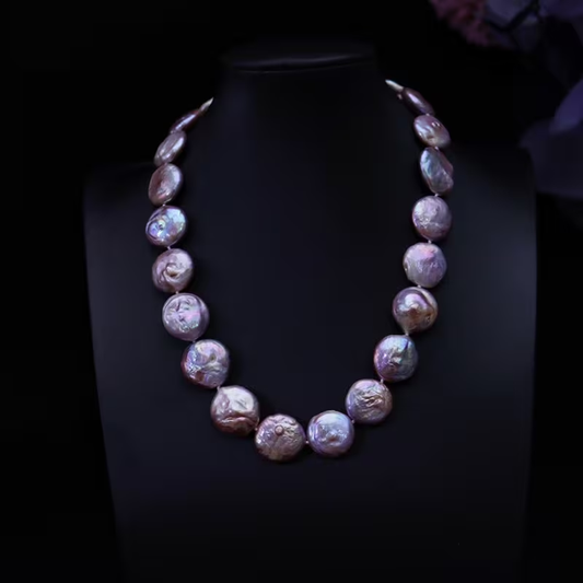 Natural Purple Baroque Freshwater Pearls Necklace