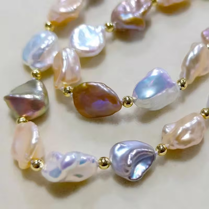 Natural Freshwater Baroque Mixed Color necklace  and  bracelet  set