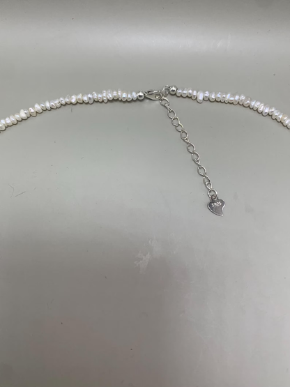 Star-themed freshwater baroque pearl necklace, designed with three different Pearl,sterling silver