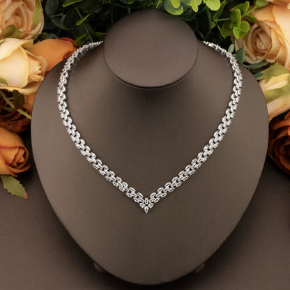 1 elegant set of sparkling cubic zirconia bouquet pendant design jewelry set