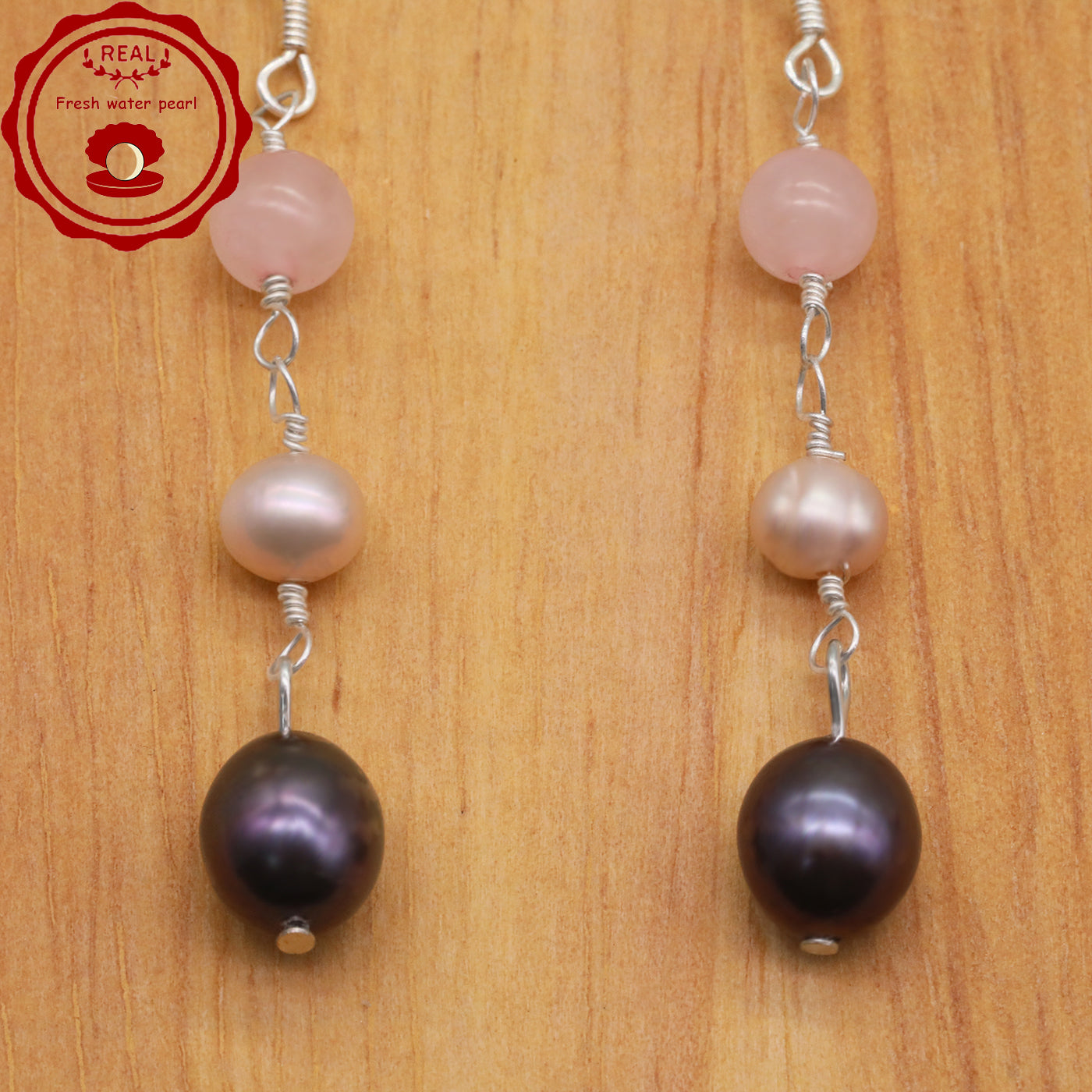 1 pair of stylish 925 silver and Fresh Water Pearl earrings fresh water pearl pendant earrings, ideal for  Valentine's Day holiday gifts, perfect for everyday, wedding, anniversary earrings[EH-2412Purple-01]