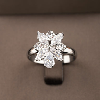 1 set of elegant inlaid sparkling cubic zirconia bouquet pendant design jewelry set for ladies party banquet