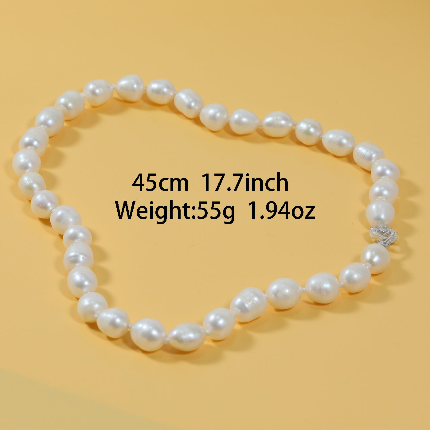 10-11mm Freshwater Pearl Necklace - Exquisite 18 Inch Jewelry with 925 Silver Plated Clasp, Luxurious Style for Women, Ideal for Daily Wear, Special Occasions, and Christmas Gifting[XL-2412White-03]