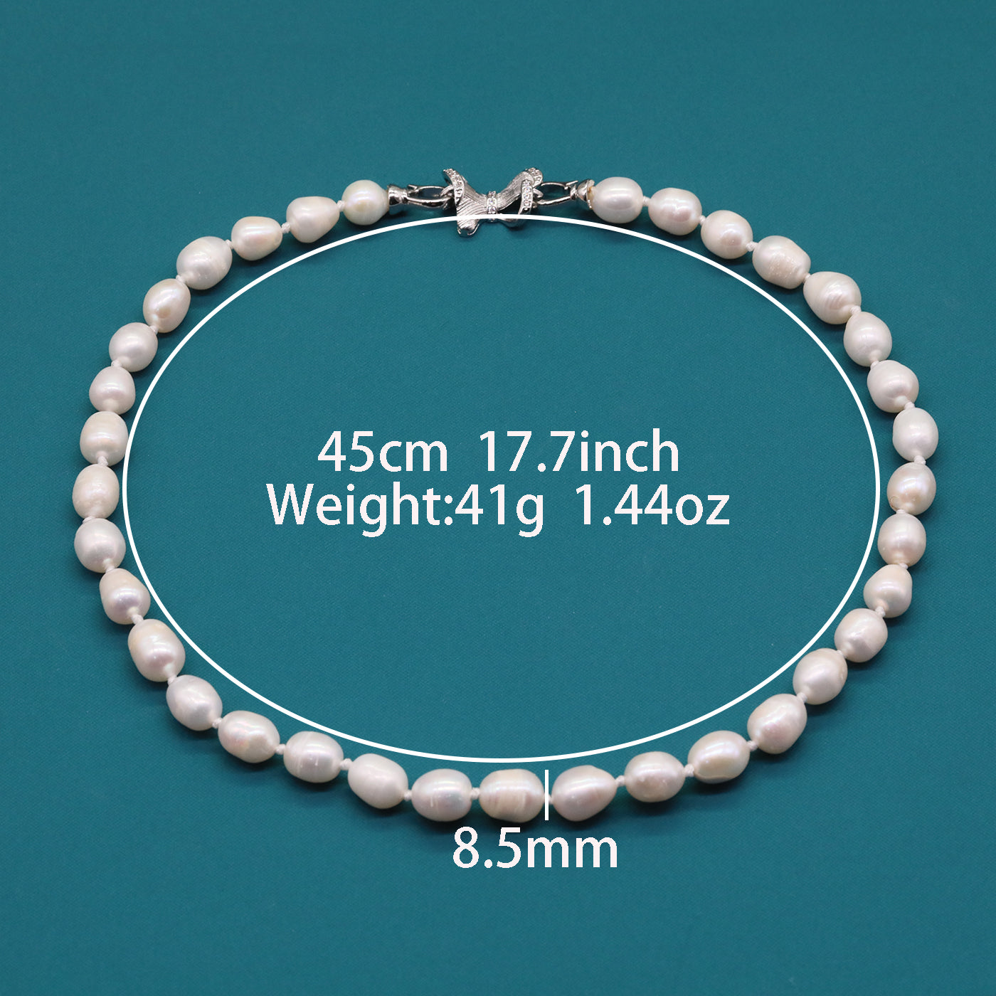 An Elegant Freshwater Pearl Necklace with Lovely Bow Detail, Fashion Themed Pearl Chain for Women, Sweet And Elegant Style Accessories【NK-XL2501White-06】