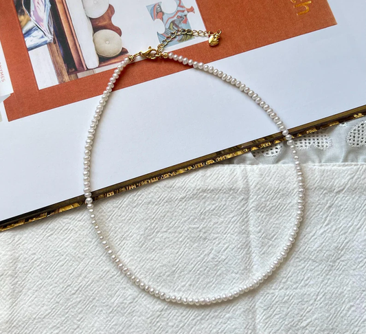 Dainty Tiny Freshwater Pearl Choker Necklace