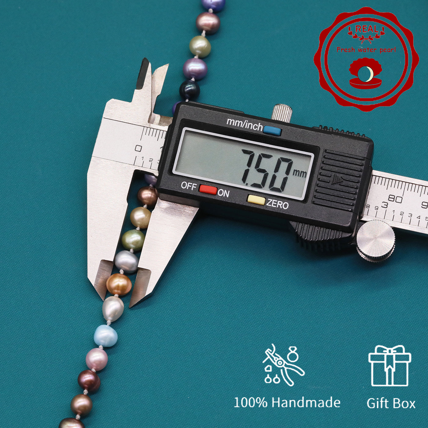 18.9inch Freshwater Pearl Necklace, Elegant Handcrafted Multicolor Unique Mixed Colors, Perfect for Daily Wear & Gifts with Gift Box[NK-XL2501Colour-02]