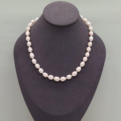 An Elegant Freshwater Pearl Necklace with Lovely Bow Detail, Fashion Themed Pearl Chain for Women, Sweet And Elegant Style Accessories【NK-XL2501White-06】