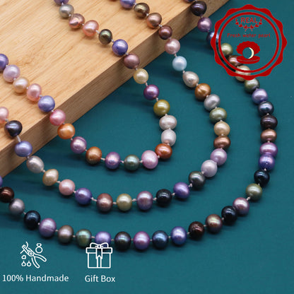 18.9inch Freshwater Pearl Necklace, Elegant Handcrafted Multicolor Unique Mixed Colors, Perfect for Daily Wear & Gifts with Gift Box[NK-XL2501Colour-02]