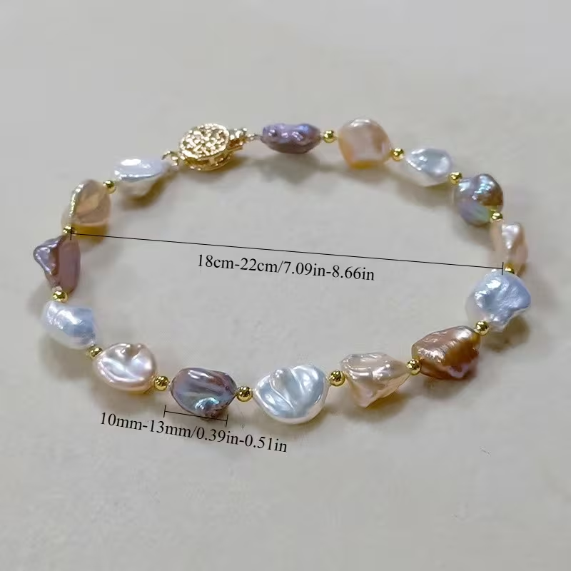 Natural Freshwater Baroque Mixed Color necklace  and  bracelet  set