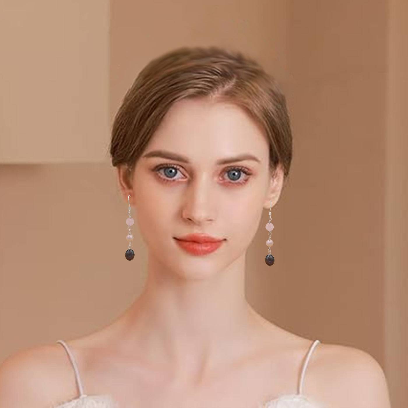 1 pair of stylish 925 silver and Fresh Water Pearl earrings fresh water pearl pendant earrings, ideal for  Valentine's Day holiday gifts, perfect for everyday, wedding, anniversary earrings[EH-2412Purple-01]