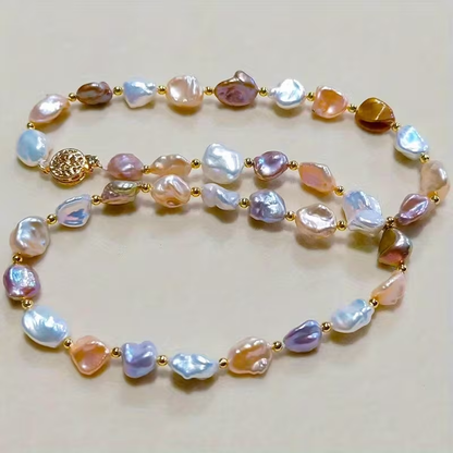 Natural Freshwater Baroque Mixed Color necklace  and  bracelet  set