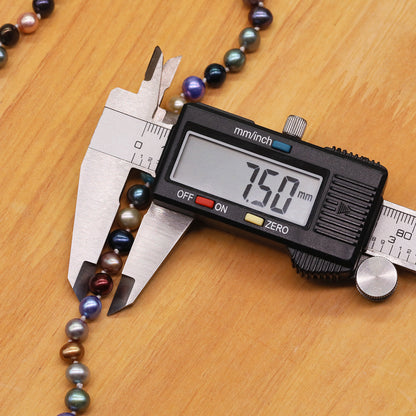 Natural Multicolor Freshwater Pearl Necklace Handmade 18.1Inch Length 7-8Mm Natural Freshwater Pearl Necklace with Flower Clasp Genuine  Freshwater Pearl Necklace Comes with Gift Box 【NK-XL2501Colour-01】