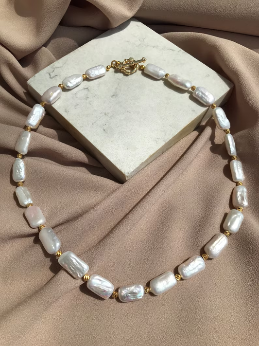 Square freshwater Pearl  Necklace