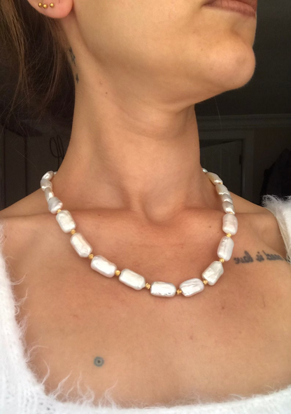 Square freshwater Pearl  Necklace