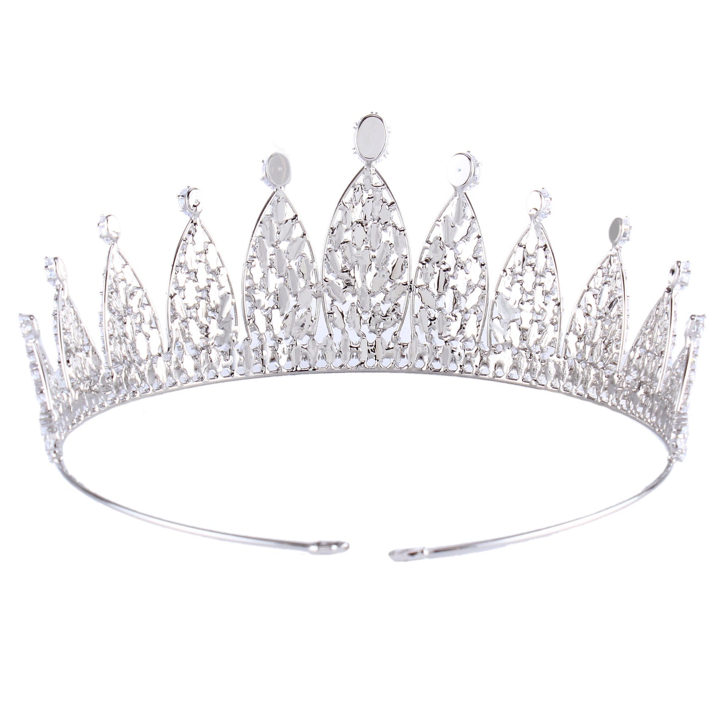 A 2.7inch tall silver Zircon Crown Elegant Zircon wedding Crown tiara, ideal for Christmas and Valentine's Day gifts, perfect for everyday, wedding, birthday party and anniversary wear Zircon tiara