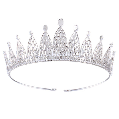 A 2.7inch tall silver Zircon Crown Elegant Zircon wedding Crown tiara, ideal for Christmas and Valentine's Day gifts, perfect for everyday, wedding, birthday party and anniversary wear Zircon tiara