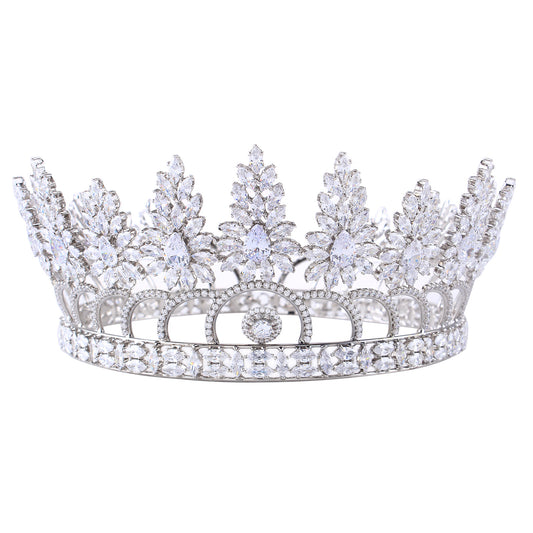 2.9inch Tall True Sparkle Zircon Crown Stylish and elegant Zircon Crown Ideal for Christmas, Valentine's Day and Thanksgiving gifts suitable for everyday, wedding, birthday parties and anniversaries wear Queen Zircon Crown