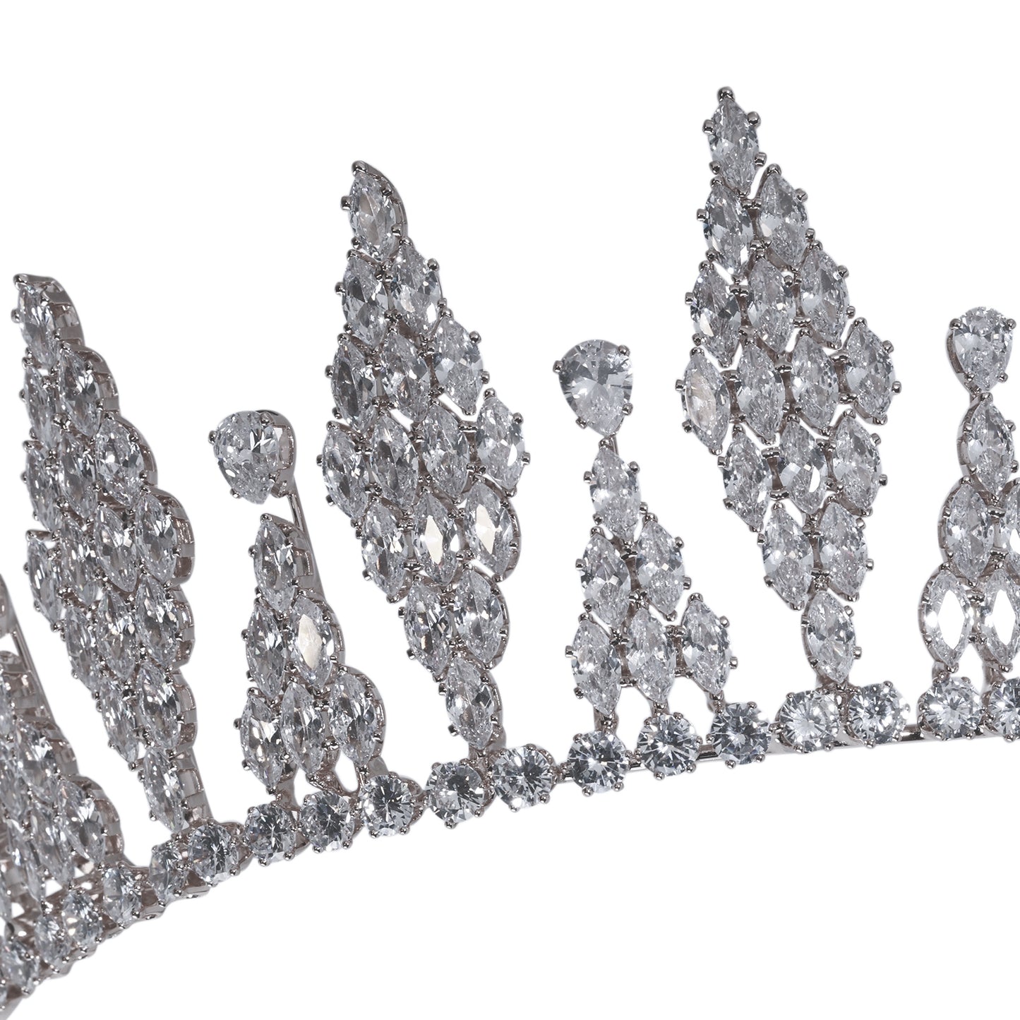 2.1inch Tall Real Zircon Crown Tiara Elegant Silver Pageant Princess Tiara Sparkling Birthday Tiara Stylish Bridal wedding Tiara, the ideal holiday gift for everyday, weddings and parties