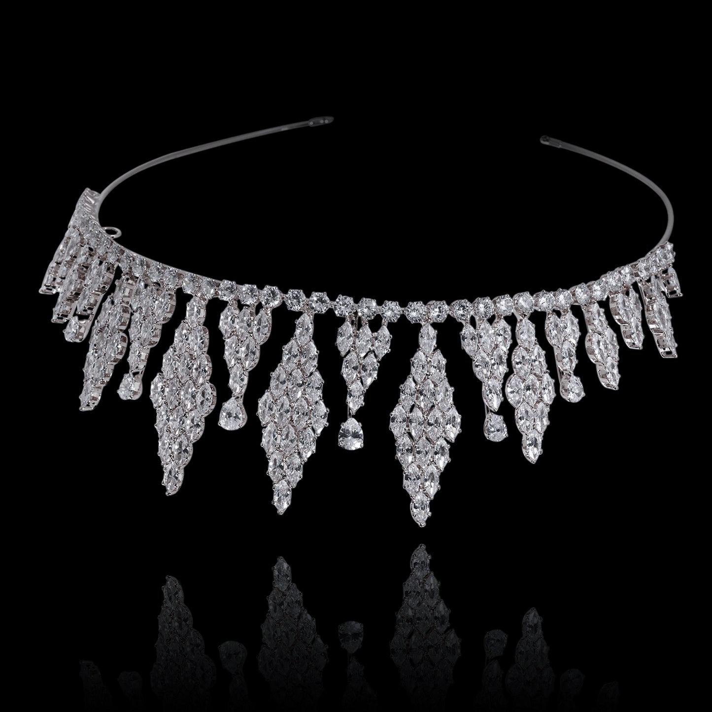 2.1inch Tall Real Zircon Crown Tiara Elegant Silver Pageant Princess Tiara Sparkling Birthday Tiara Stylish Bridal wedding Tiara, the ideal holiday gift for everyday, weddings and parties