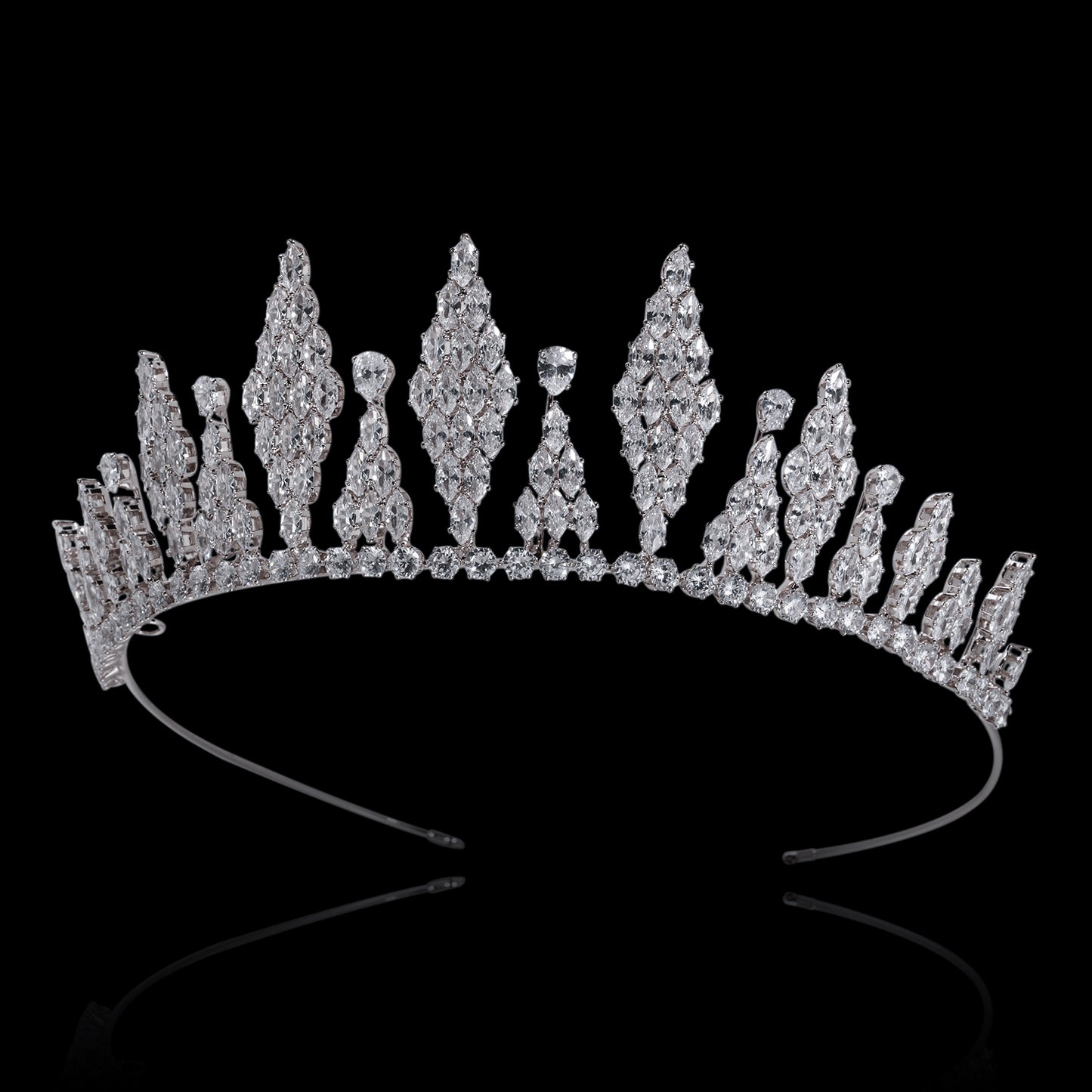 2.1inch Tall Real Zircon Crown Tiara Elegant Silver Pageant Princess Tiara Sparkling Birthday Tiara Stylish Bridal wedding Tiara, the ideal holiday gift for everyday, weddings and parties