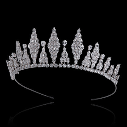2.1inch Tall Real Zircon Crown Tiara Elegant Silver Pageant Princess Tiara Sparkling Birthday Tiara Stylish Bridal wedding Tiara, the ideal holiday gift for everyday, weddings and parties