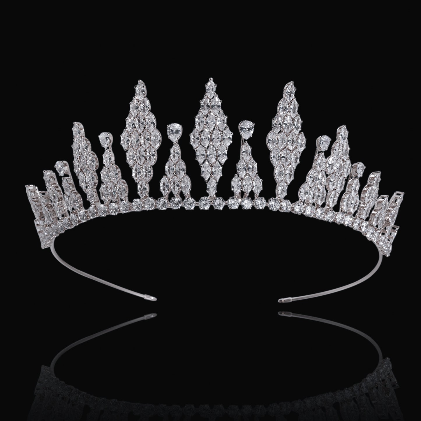 2.1inch Tall Real Zircon Crown Tiara Elegant Silver Pageant Princess Tiara Sparkling Birthday Tiara Stylish Bridal wedding Tiara, the ideal holiday gift for everyday, weddings and parties