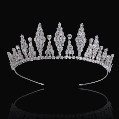 2.1inch Tall Real Zircon Crown Tiara Elegant Silver Pageant Princess Tiara Sparkling Birthday Tiara Stylish Bridal wedding Tiara, the ideal holiday gift for everyday, weddings and parties