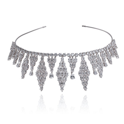 2.1inch Tall Real Zircon Crown Tiara Elegant Silver Pageant Princess Tiara Sparkling Birthday Tiara Stylish Bridal wedding Tiara, the ideal holiday gift for everyday, weddings and parties