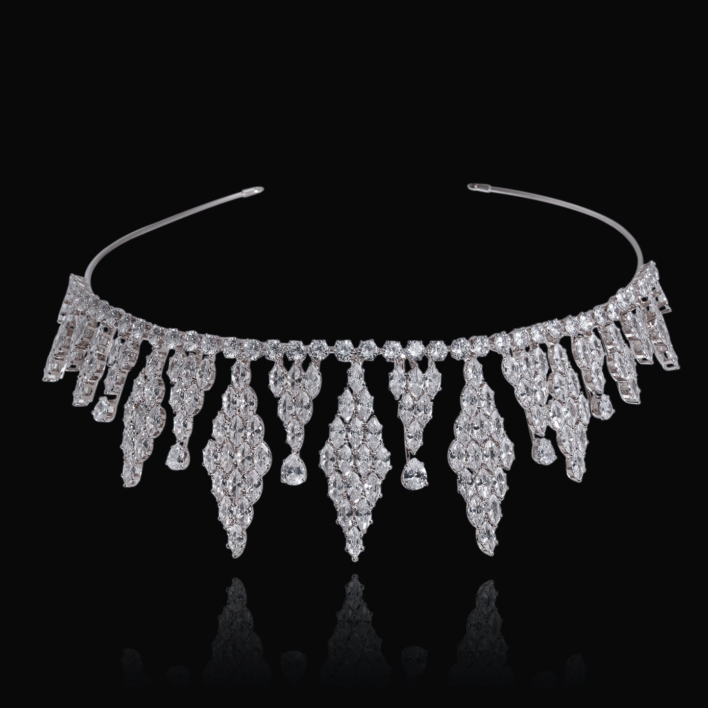 2.1inch Tall Real Zircon Crown Tiara Elegant Silver Pageant Princess Tiara Sparkling Birthday Tiara Stylish Bridal wedding Tiara, the ideal holiday gift for everyday, weddings and parties