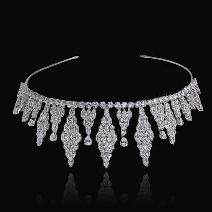 2.1inch Tall Real Zircon Crown Tiara Elegant Silver Pageant Princess Tiara Sparkling Birthday Tiara Stylish Bridal wedding Tiara, the ideal holiday gift for everyday, weddings and parties