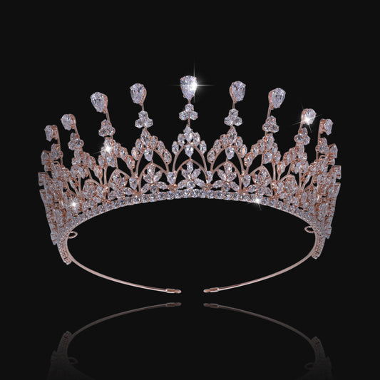 A Delicate Zircon Crown 2.3inch tall elegant Real Zircon Crown Fashion Princess Queen Crown, luxury beauty pageant Zircon Crown Tiara, unique Christmas, Valentine's Day and Thanksgiving gifts, perfect for everyday, party and anniversary wear