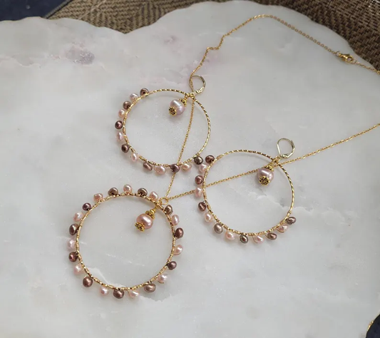 Real Natural Brown Pink Freshwater Pearl