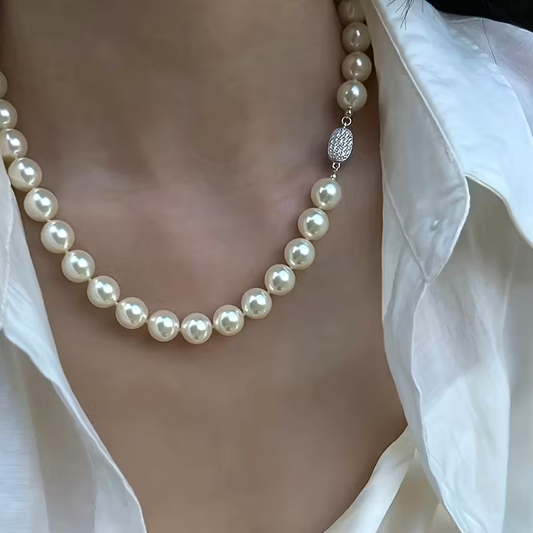 10mm freshwater  pearl  necklace